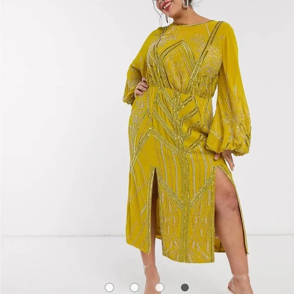 green emerald velvet dress Rent ASOS DESIGN Curve Off Shoulder Corset Satin Midi Dress In Olive